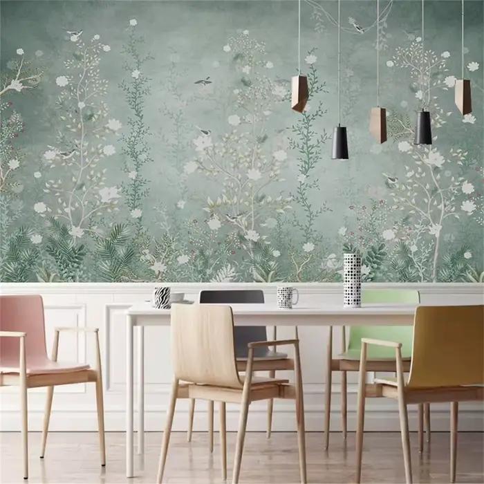 Papier peint personnalisé pour chambre à coucher, style rétro américain, toile de fond TV française, papier peint forêt rétro, fournitures de peinture et de traitement, fond décoratif