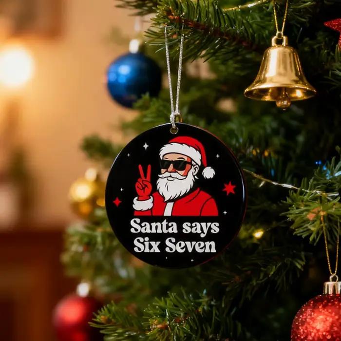 Ornement de noël du père noël dites à 77, décor d'arbre, cadeau de vacances coquin, cadeau Unique, décoration d'échange mignonne, bas W1M7