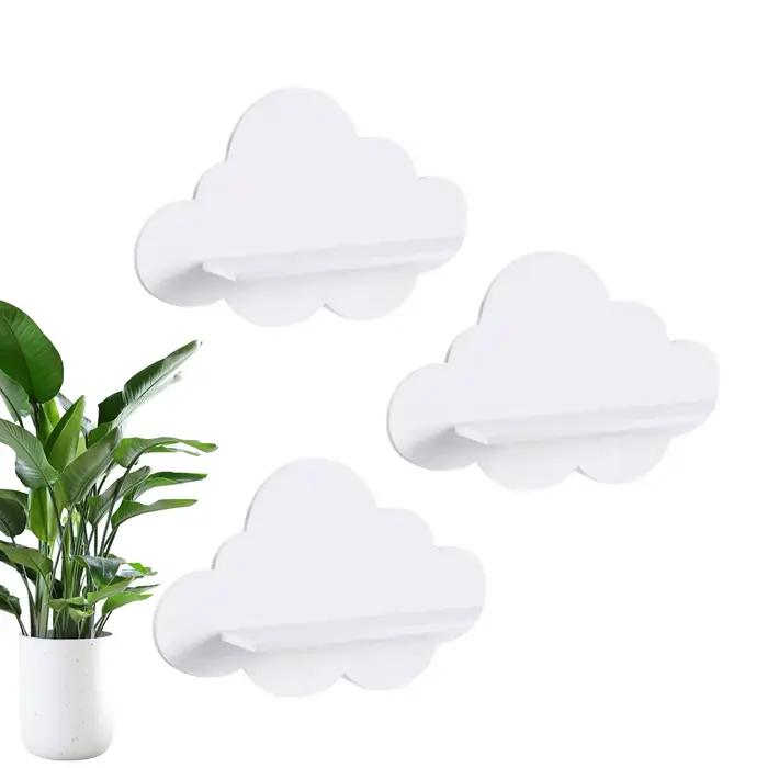 Étagères flottantes mignonnes, 3 pièces, étagères murales décoratives pour rangement et présentation, étagères en forme de nuage, décoration esthétique pour la chambre