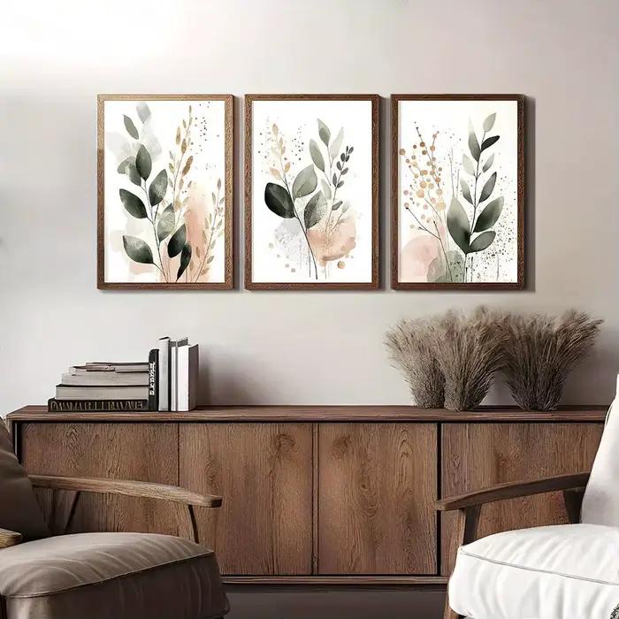 Ensemble d'art mural en aquarelle avec feuilles d'eucalyptus impression sur toile bohème minimaliste pour la maison occasions spéciales