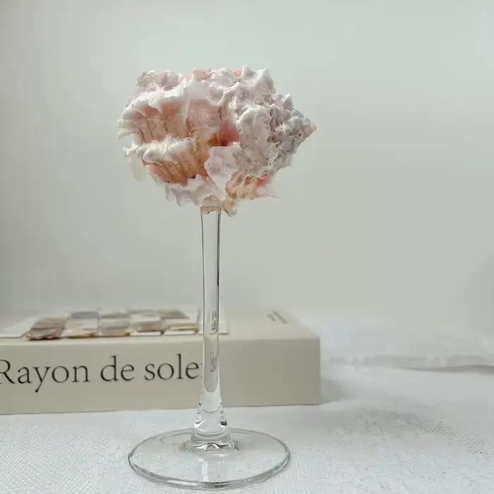 Tasse à pieds hauts en conque naturelle faite à la main