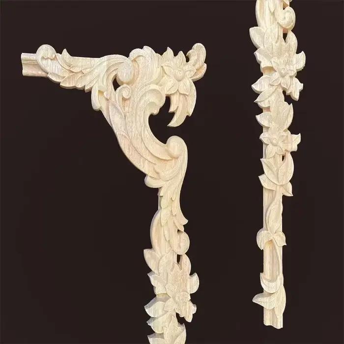 Appliques en bois sculpté style européen pour décoration intérieure bricolage et embellissement de meubles occasions spéciales
