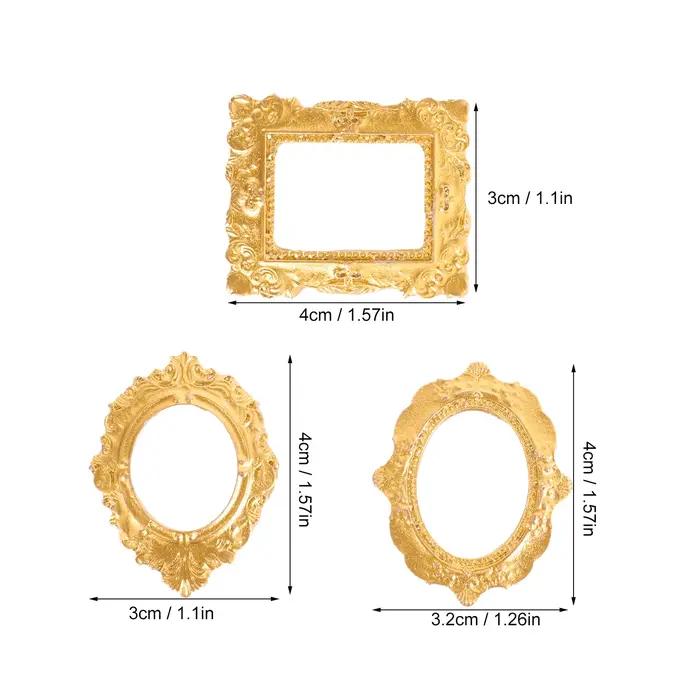 Cadres Photo Miniatures Dorés en Résine Accessoires de Décoration Petits Cadres Photo Mini Maison Breloques Vintage Occasions Spéciales