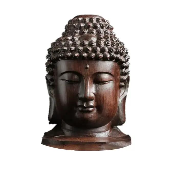 Statue de Bouddha Créative en Bois, Sakyamuni TathagMiFigurine, Tête de Bouddha Indien, Artisanat, Ornement Décoratif, Nouvelle Collection
