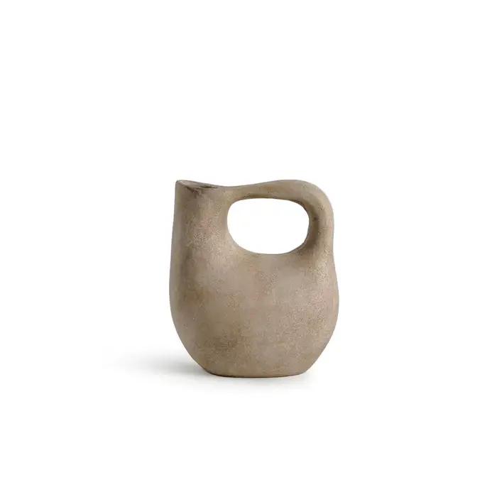 Vase en céramique aux formes géométriques irrégulières, vase à fleurs en grès, artisanat d'art vintage, ornements, accessoires de décoration pour la maison