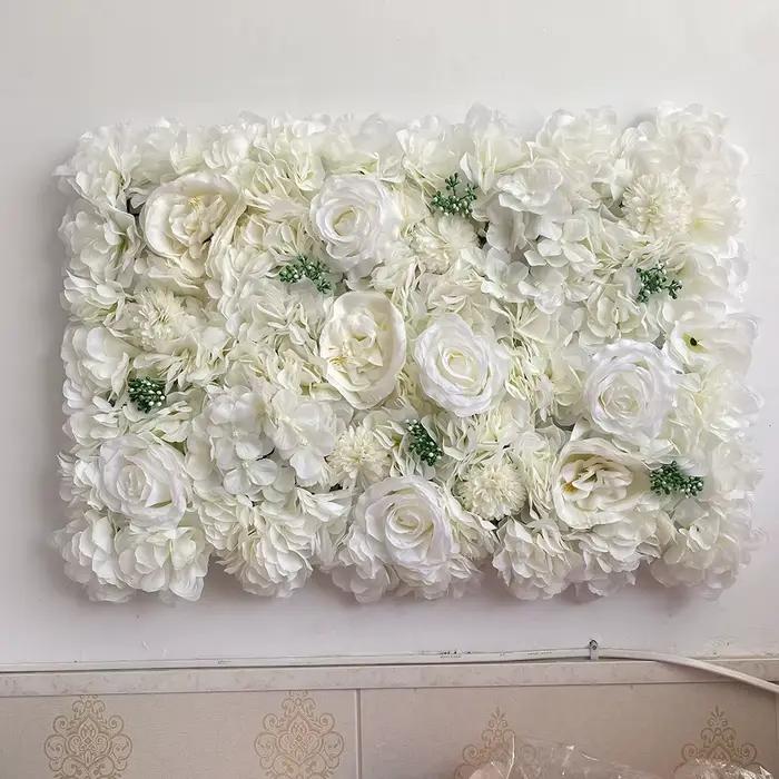 Mur de fleurs artificielles blanches pour décoration de noël, décoration artificielle pour spectacle de bébé, décor de mariage, arrière-plan d'halloween