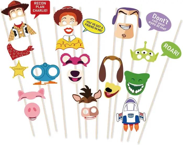 Accessoires de décoration de fête d'anniversaire sur le thème des dessins animés, jouets pour photomaton, fournitures de fête sur le thème des dessins animés