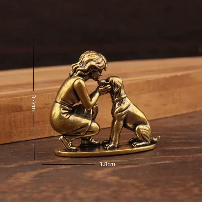 Figurine de chien en laiton pour la décoration de la maison