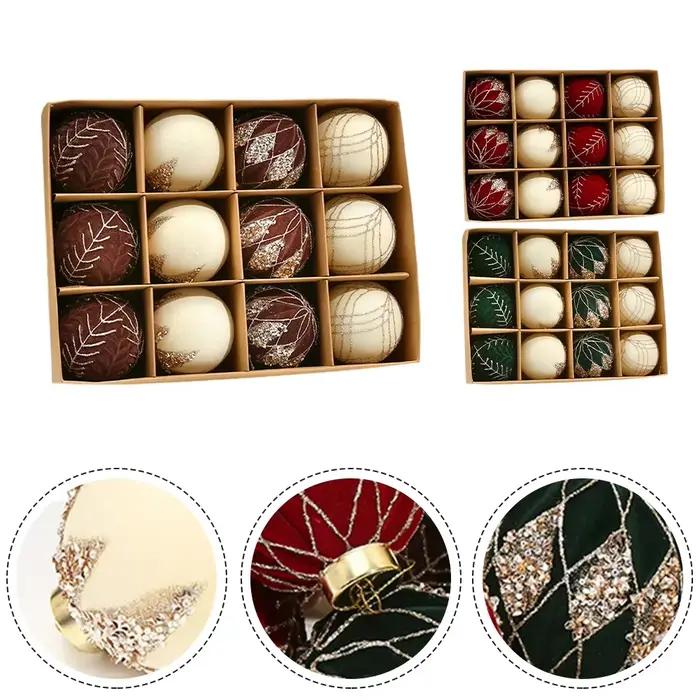 Décoration de vacances en velours, ornements d'ambiance confortables, ornements de vacances de qualité pour arbre de noël