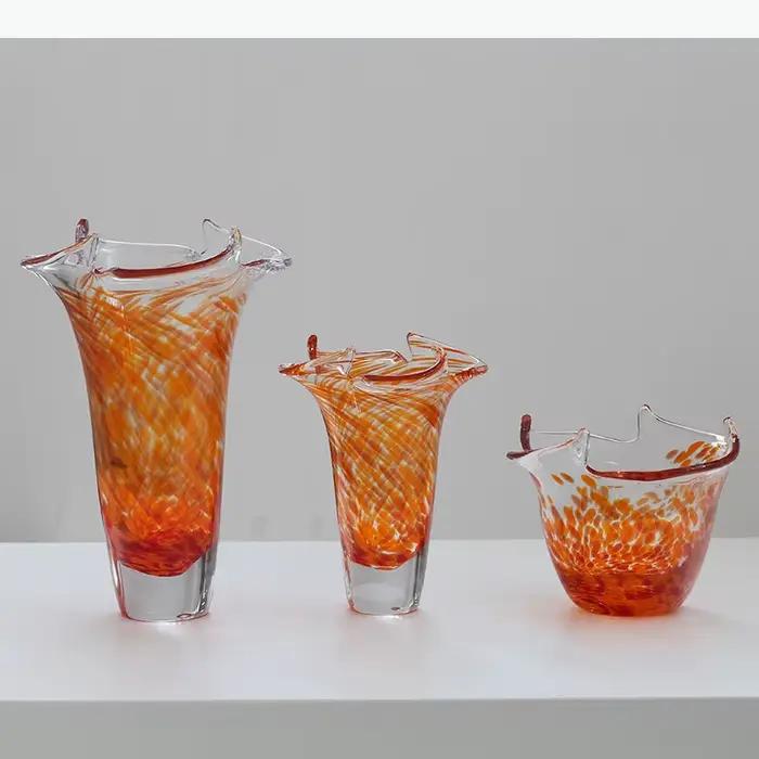 Vase en verre à bords ondulés, pots à fleurs transparents pour hydroponie, décoration de table, arrangement floral, vases floraux, décoration esthétique de la pièce