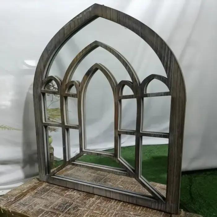 ‌ Miroir mural de campagne française – Accent suspendu Vintage en bois massif pour ferme