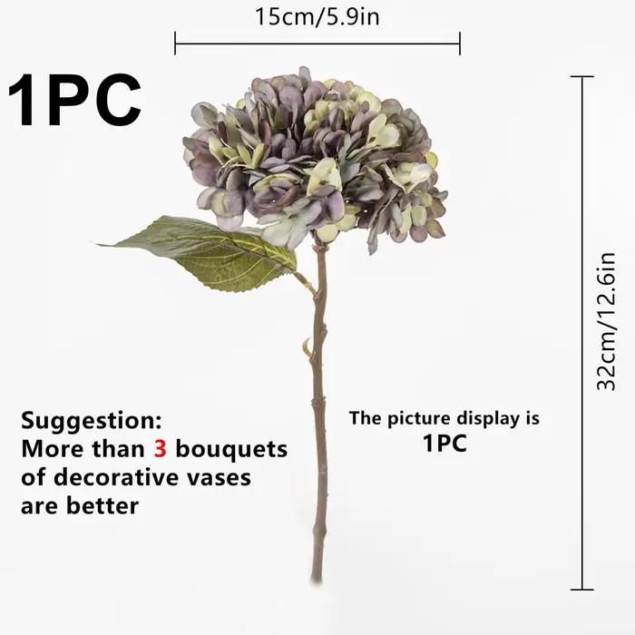 Fleurs artificielles Hortensia Fausses Décoration d'intérieur Automne Couronne de mariage Bouquet de mariée Accessoire de jardin Extérieur Faits à la main Cadeaux DIY