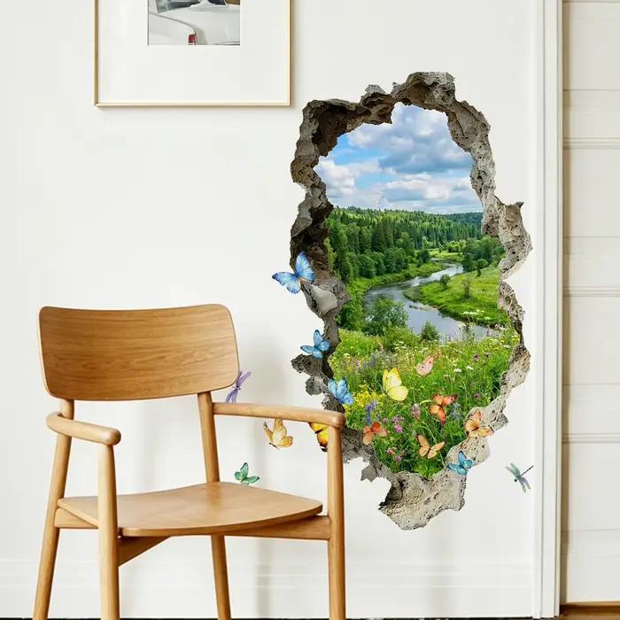 Autocollant mural réaliste de la nature