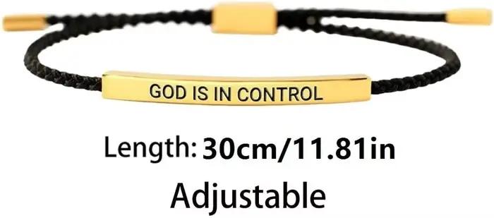 Inspire des bracelets en acier inoxydable « Dieu est dans le contrôle », Pulsera de contrôle Dios Tiene El, bracelet de foi chrétienne avec boîte cadeau