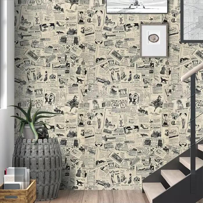 Papiers peints de vieux journaux de style britannique