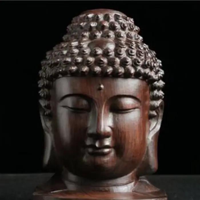 Statue de Bouddha Créative en Bois, Sakyamuni TathagMiFigurine, Tête de Bouddha Indien, Artisanat, Ornement Décoratif, Nouvelle Collection
