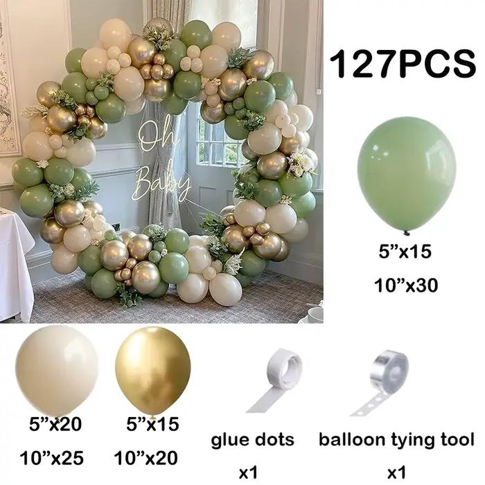 Guirlande de ballons vert sauge en arc