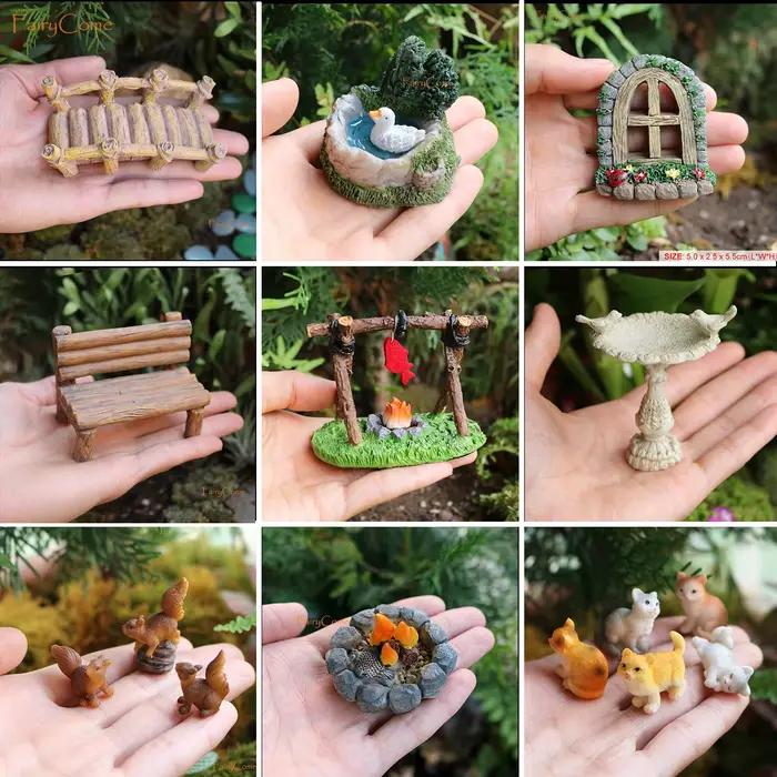 Brouette miniature pour jardin féerique
