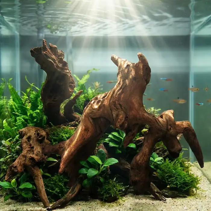 Décoration de réservoir à poissons de grande taille, bois flotté naturel, décoration de paysage en bois immergé, décoration de paysage aquatique pour plantes aquatiques
