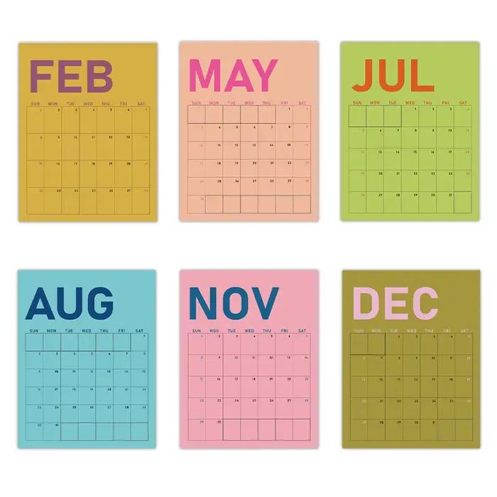 Calendrier mural 2026, Design géométrique abstrait