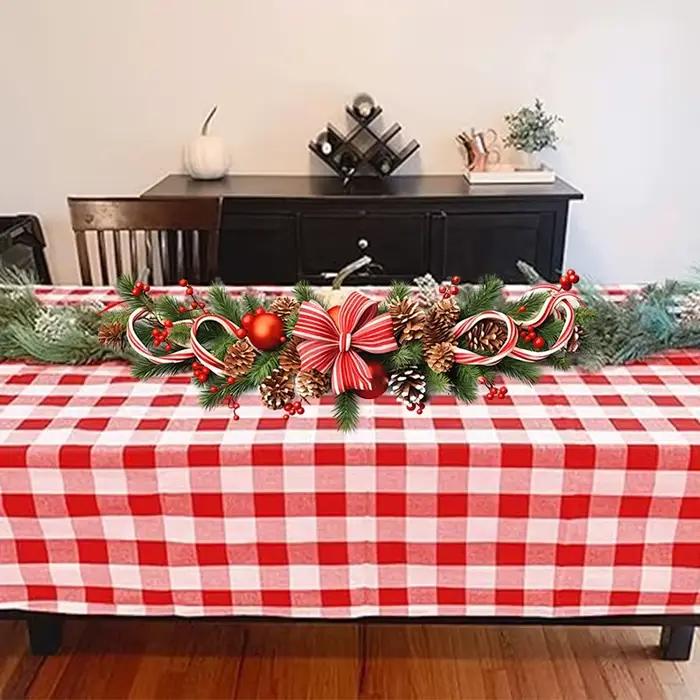 Nappe à carreaux rétro chaude rouge et blanche