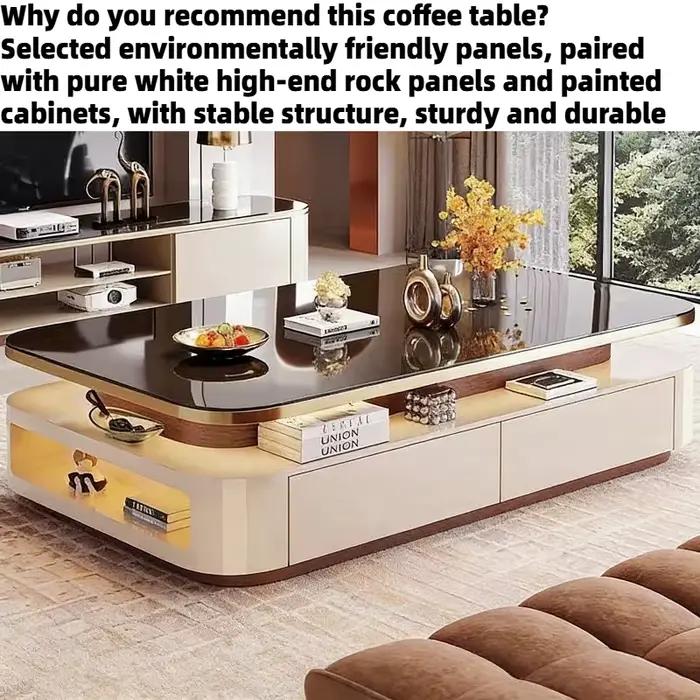 Table basse de style italien avec tiroirs de rangement