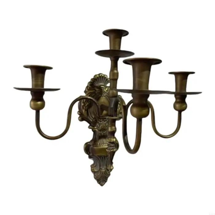 Appliques murales pour bougies, supports de bougies en métal à fixer au mur pour la maison, le salon, la salle à manger, décorations rustiques de style ferme
