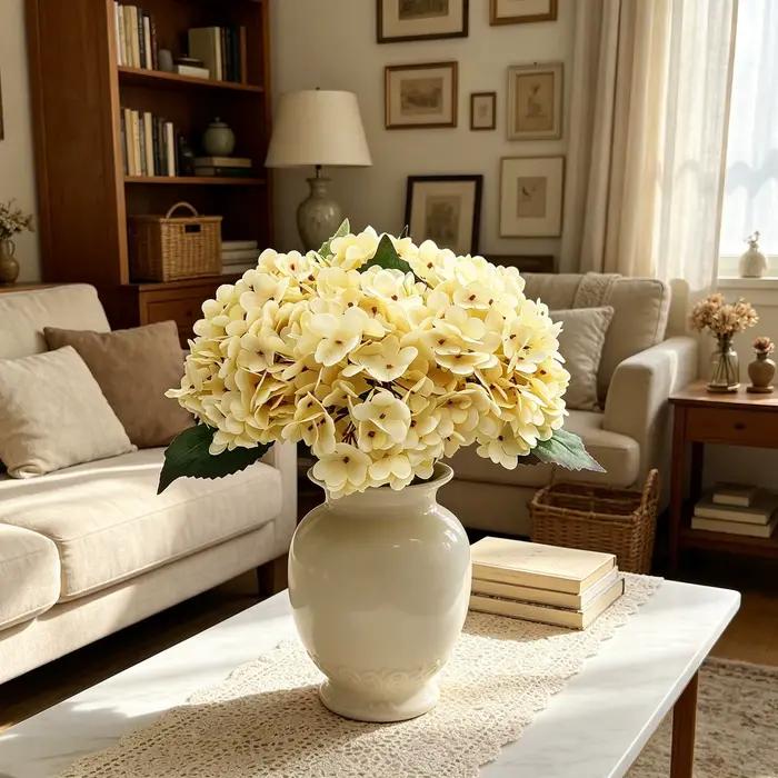 Fleurs artificielles Hortensia Fausses Décoration d'intérieur Automne Couronne de mariage Bouquet de mariée Accessoire de jardin Extérieur Faits à la main Cadeaux DIY