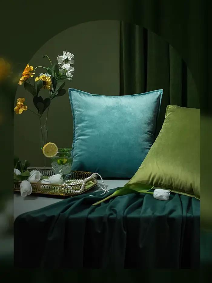 Juste de coussin en velours pour canapé