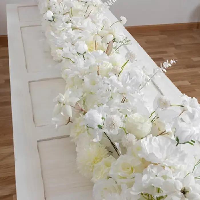Arrangement de rangées de fausses fleurs 200x35CM