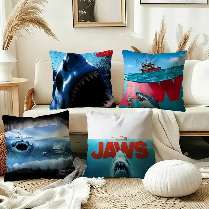 Housse de coussin J-JAWS Movie, style ferme, pour décorations de canapé et de la maison