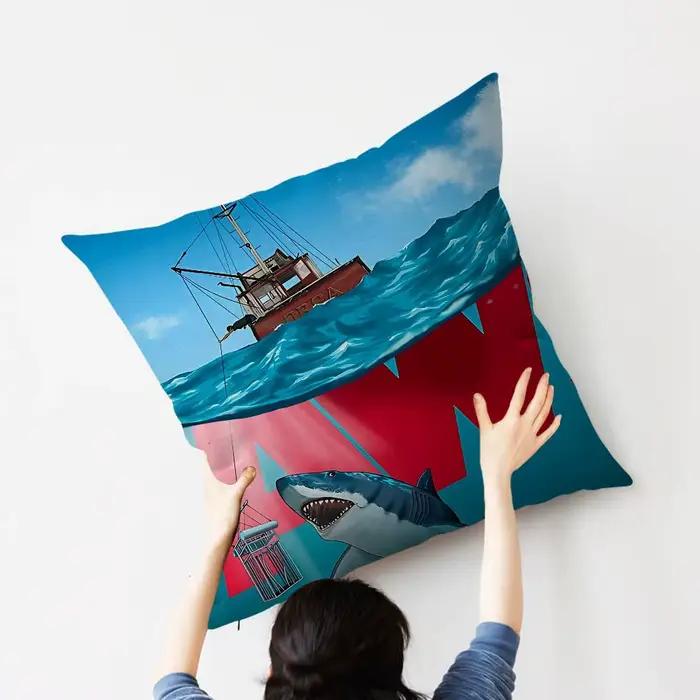 Housse de coussin J-JAWS Movie, style ferme, pour décorations de canapé et de la maison
