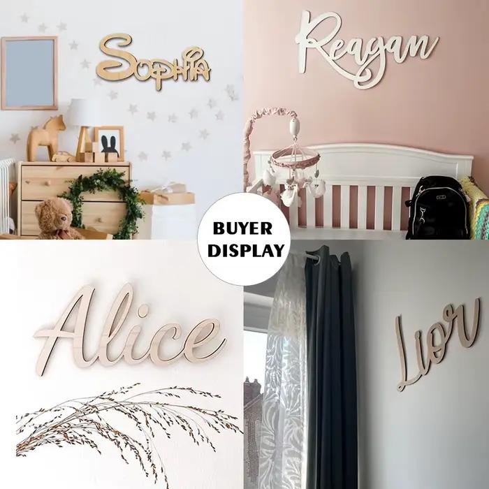 Panneau de Nom Personnalisé en Bois pour Décor Mural de Pépinière