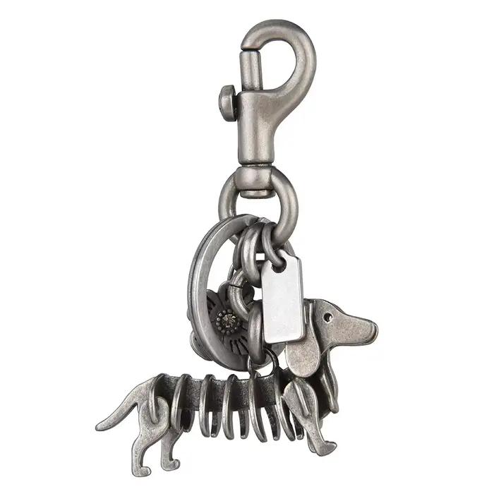 Porte-clés Teckel en métal, breloque de sac chien souple, accessoire anti-stress à ressort mobile, cadeaux commémoratifs uniques pour les amoureux des animaux et les mamans de chiens