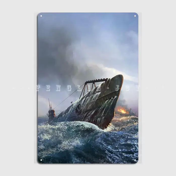 Plaque en métal Uboot, 18 panneaux