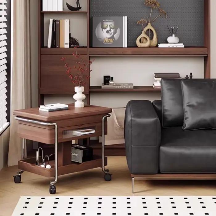 Tables basses multifonctions modernes sur roulettes rangement