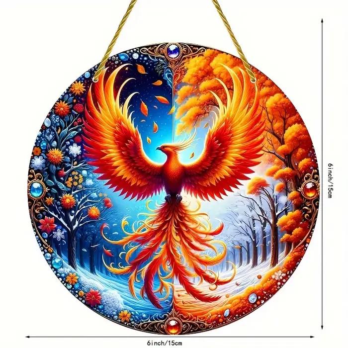 Superbe logo décoratif en acrylique avec Phoenix, décoration polyvalente pour la maison, le mur, la porte, le porche, ktDesign saisonnier