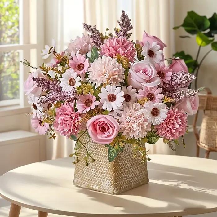 Fleurs artificielles, rose d'automne