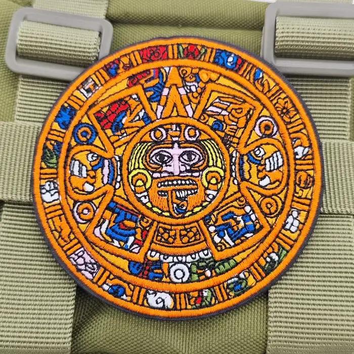 Patch brodé Calendrier Aztec Pierre du Soleil