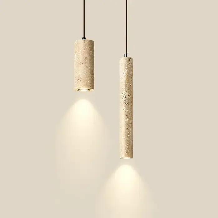 Lampe en travertin jaune