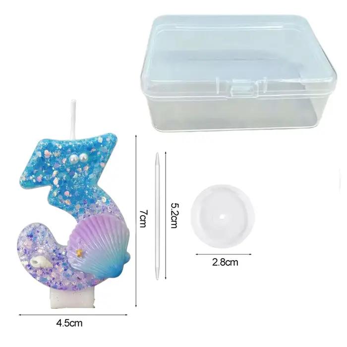 Bougie numérique artisanale en forme de coquillage marin, bougie créative pour gâteau, bougie d'anniversaire
