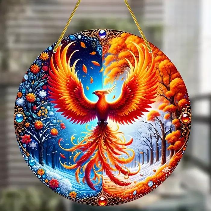 Superbe logo décoratif en acrylique avec Phoenix, décoration polyvalente pour la maison, le mur, la porte, le porche, ktDesign saisonnier
