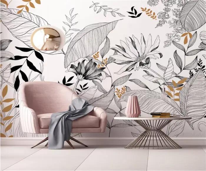 Papier peint mural personnalisé Feuilles de plantes tropicales