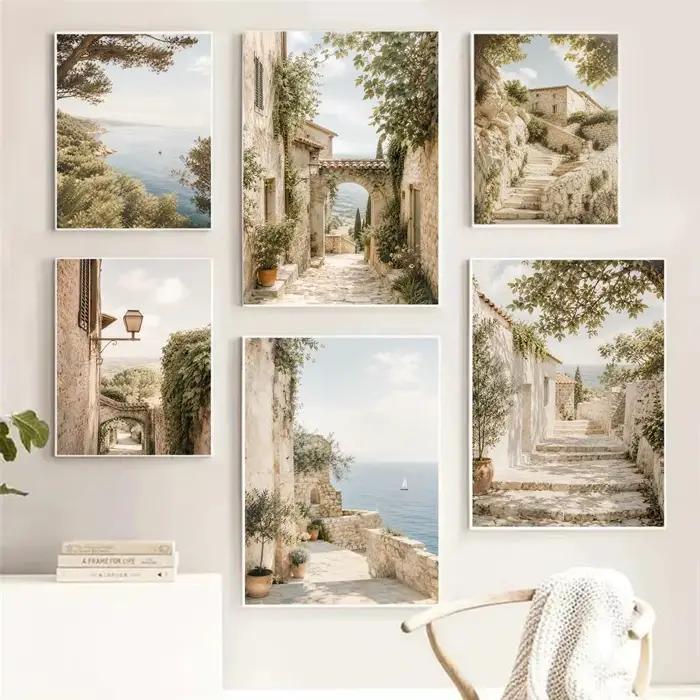 Peinture d'olivier méditerranéen impression sur toile style abstrait vintage décoration murale polyvalente pour maison et intérieur occasions spéciales