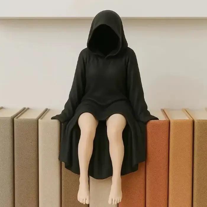 Statue masquée moderne ornement de bureau mystérieuse pour femmes décoration d'Halloween et style élégant pour bureau et étagère