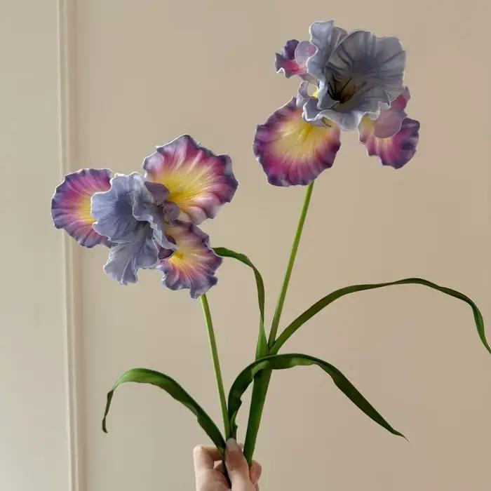Fleur d'iris artificielle violette en PU, élégance pour la décoration de la maison, salle de mariage, Table à manger réaliste, arrangements floraux de printemps