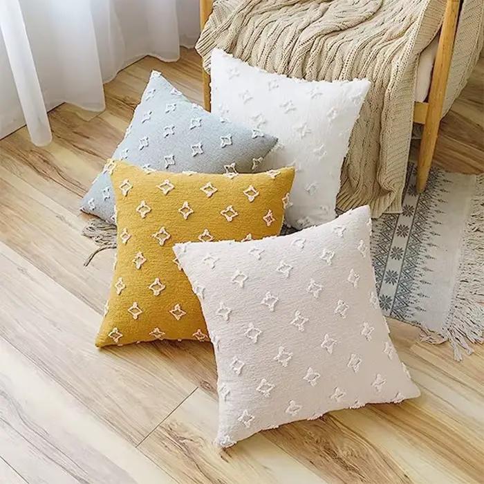 Juste de coussin en coton, taie d'oreiller décorative pour canapé, salon, voiture, 45x45, 30x50, 50x50