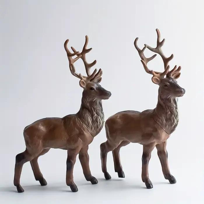 2 pièces, sans électricité, faciles à nettoyer - Parfaites pour la maison, le bureau ou comme cadeau, décoration de maison en forme de cerf, décoration de table de fête.