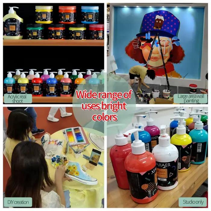 500 ml/xiajiaer bouteille peinture acrylique imperméable rapide graffiti plâtre poupée textile peinture intérieure peinture acrylique