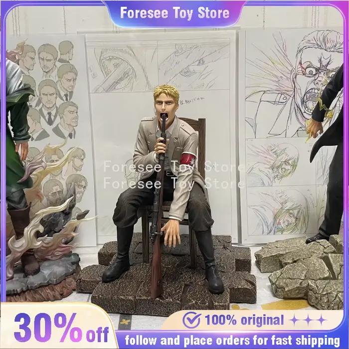 Figurine d'Anime Attack on Titan Reiner, 22 cm, Statue en PVC de Reiner Braun pour la Décoration de Bureau, Modèle de Jouets pour Filles